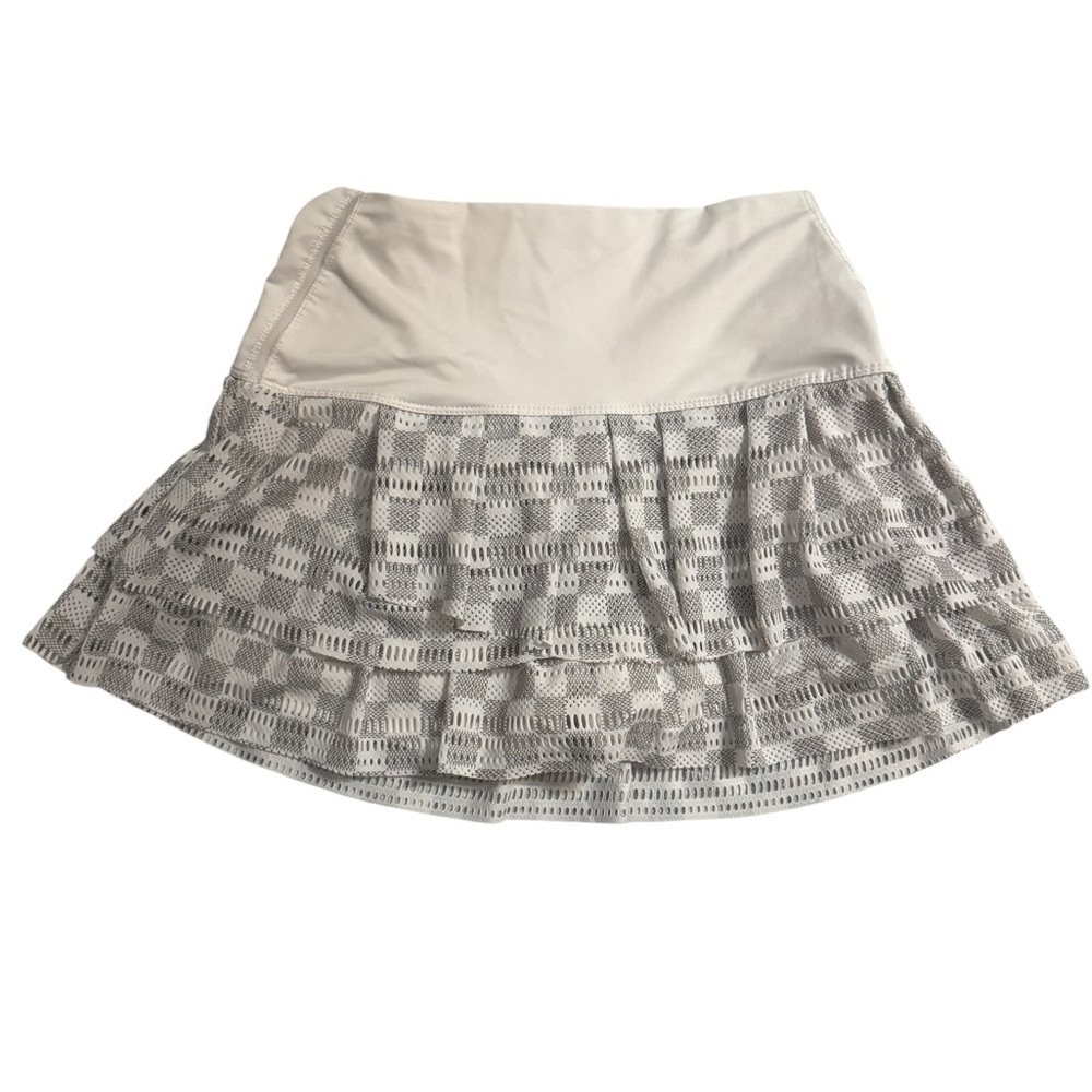Lucky in Love BMS Hi Check Skirt White  tennis skirt